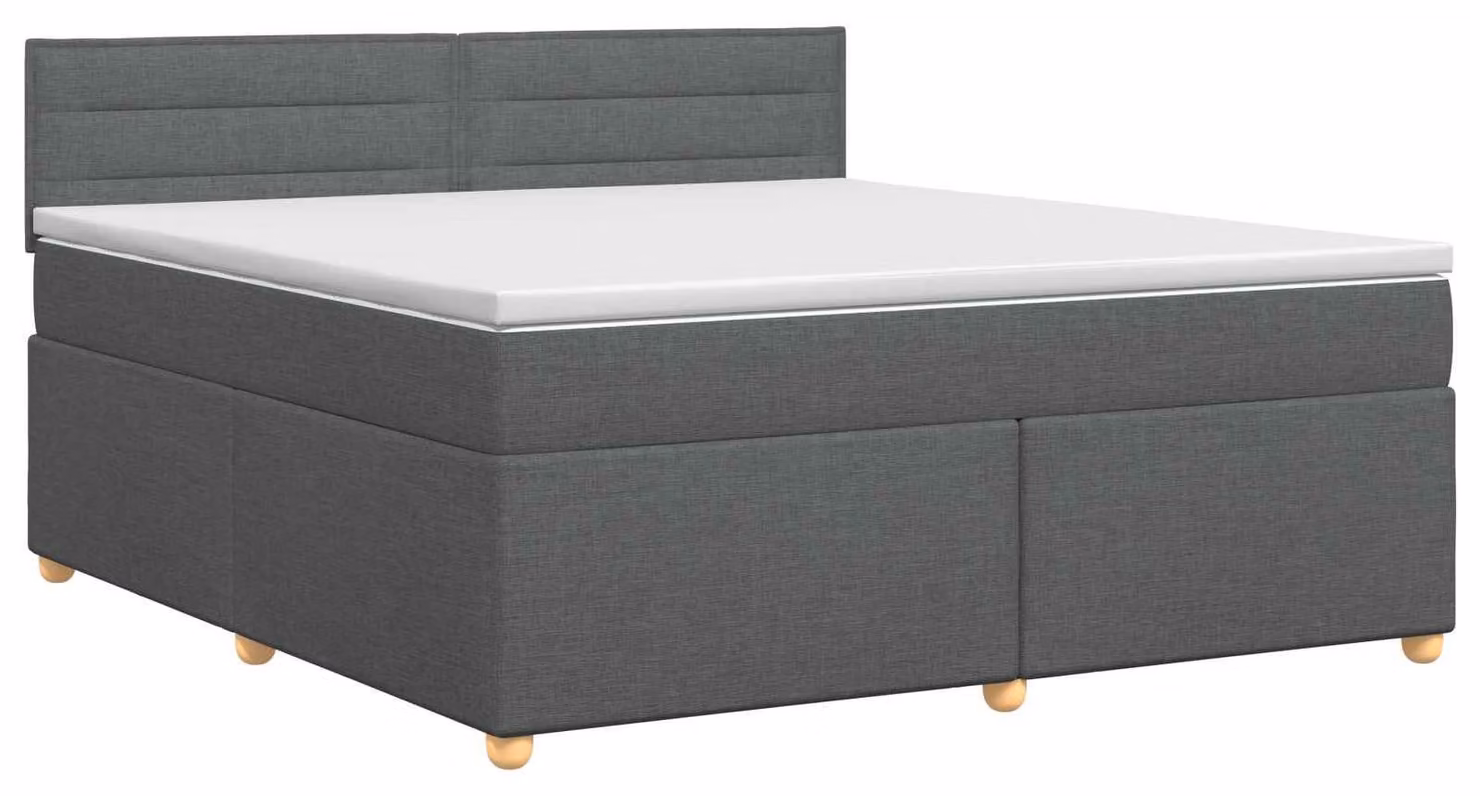 Letto a molle con materasso grigio scuro 140 x 200 cm in tessuto