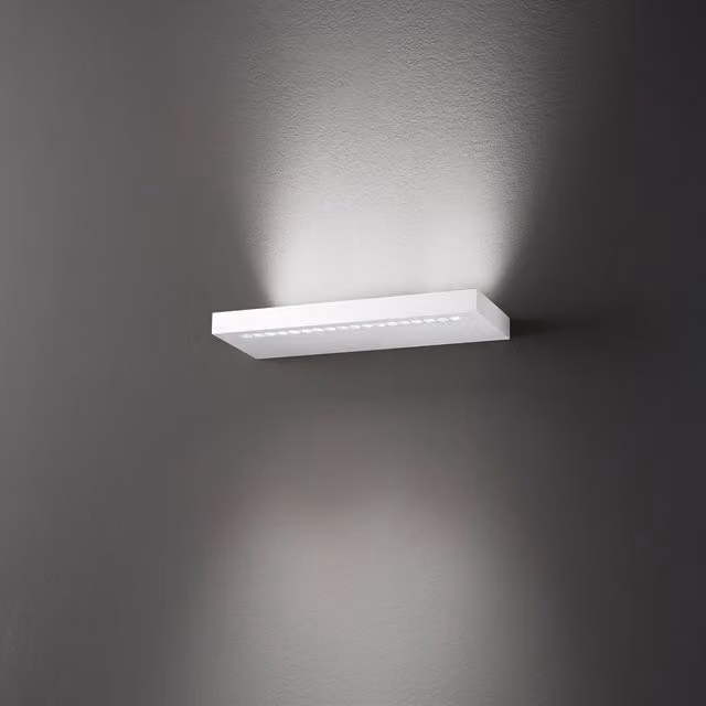 Applique da letto Perenz bianca in metallo con luce LED up/down per camera da letto e soggiorno
