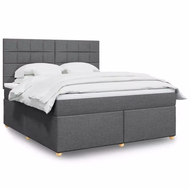 Letto Ibrido vidaXL con Materasso Grigio e Bianco, Struttura in Legno di Pino e Doghe Arcuate, con Illuminazione Sotto il Letto e Porta USB, L/P: 180 x 200 cm