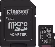 Scheda MicroSD Kingston Canvas Select Plus Gen3 da 128GB, Colore Nero