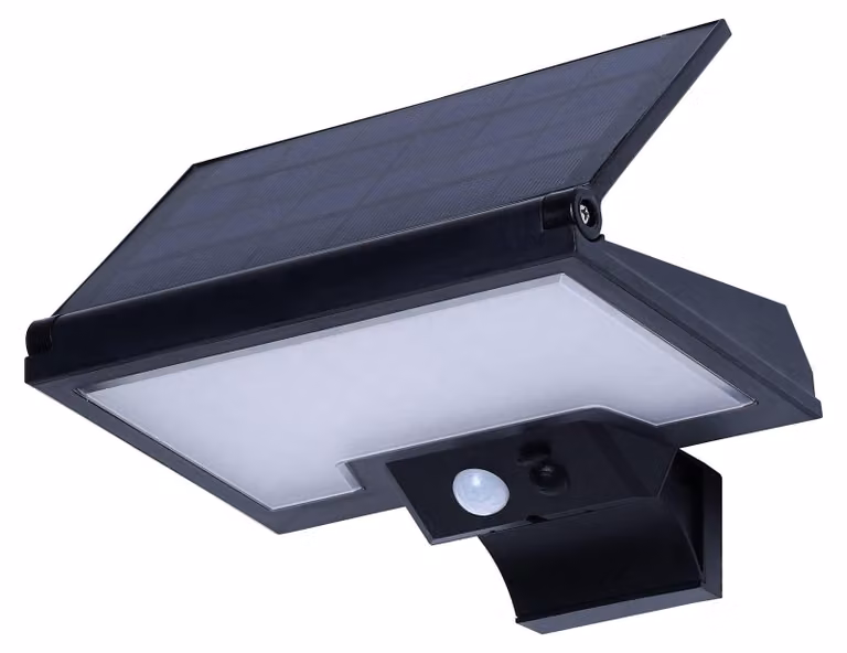 Lampada solare da esterno con sensore di movimento, 1000 lumen, colore nero