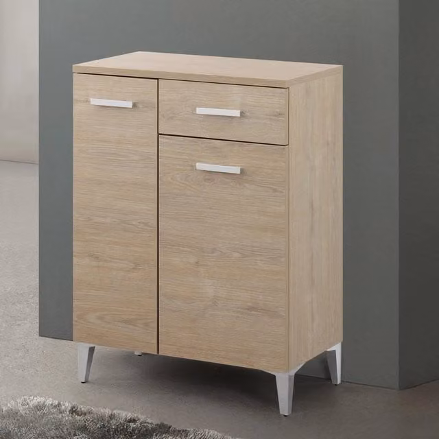 Base multiuso Desya in rovere dolomite con 2 ante e cassetto, L: 60 cm, P: 34 cm, H: 83,5 cm