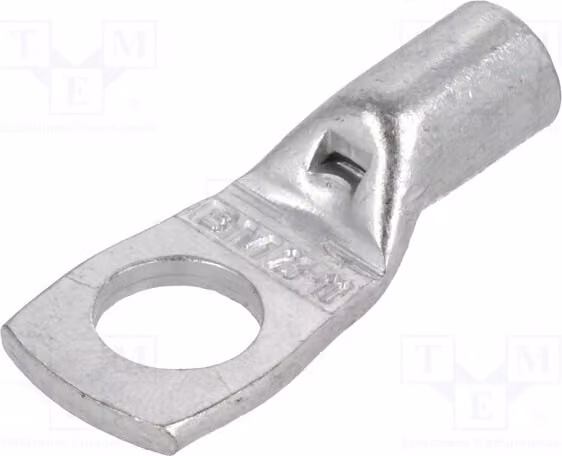 1 x Morsetto a cappello: morsetto a tubo da 25 mm², filettatura M10, connessione a crimpare, stagnato, modello BM 01643, isolato