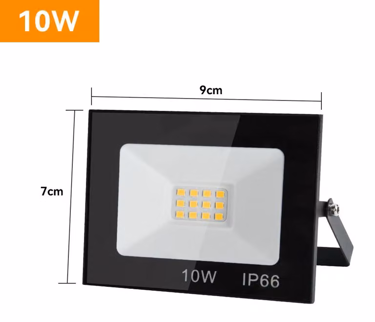 Faretto a LED per esterni - Lampada da parete - Confezione da 10 pezzi - 10 W - 85–265 V AC - Grado di protezione IP66 - Luce bianca fredda 5500–7000 K - Alluminio