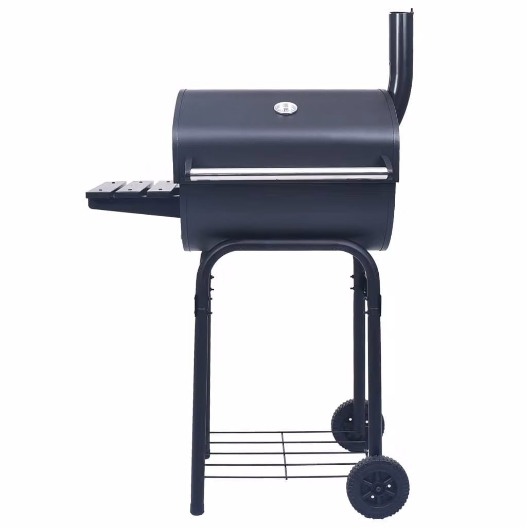 vidaXL Barbecue a carbonella con ripiano inferiore nero