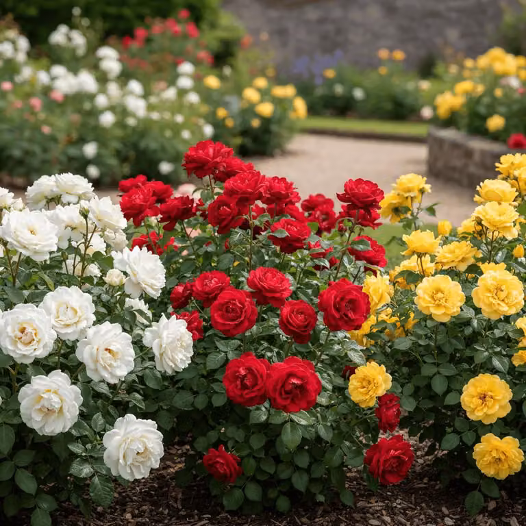 Rosen Kollektion: Giallo/Rosso/Bianco - 3 piante - Perenni resistenti al freddo - Vere rose profumate provenienti dall'Olanda - ideali per giardini e aiuole (senza semi, non artificiali)