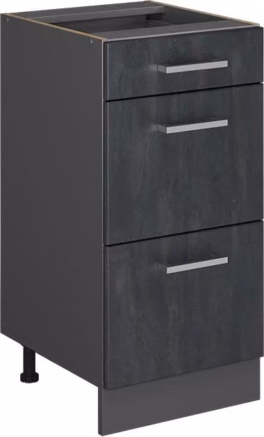 Mobiletto base per cucina Vicco R-Line Calce nera e Antracite senza piano di lavoro – 1