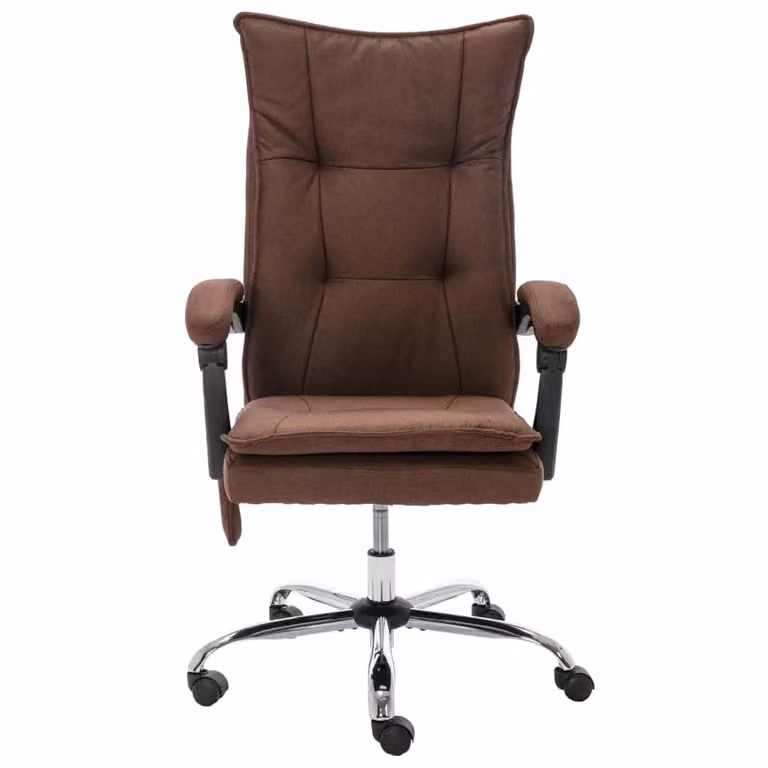 vidaXL Sedia da ufficio per massaggi in tessuto marrone