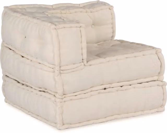 Unità di divano modulare vidaXL in tessuto beige con imbottitura in schiuma, L 210 x P 70 x H 56 cm
