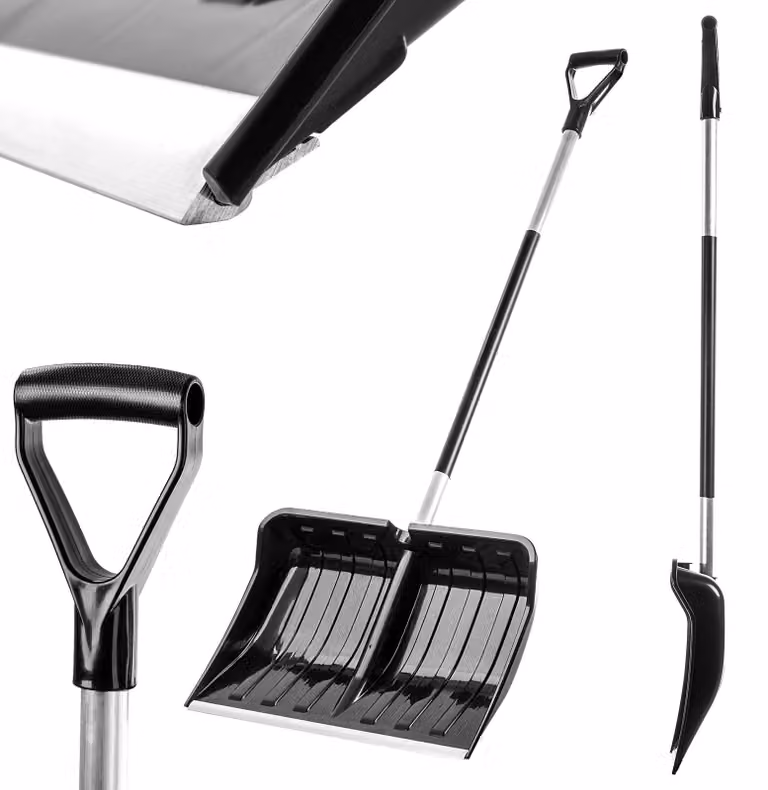 Pala da neve - Manico ergonomico a D - Lama 55 x 145 cm - Plastica - Nero