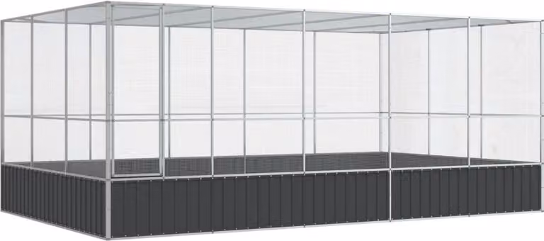 Voliera con Estensione Argento 518x307x212 cm in Acciaio