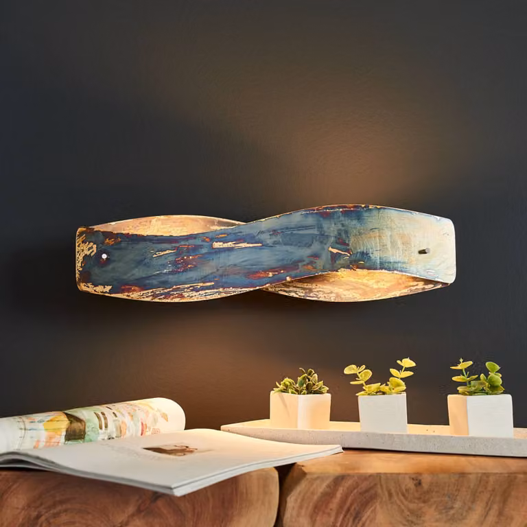 Applique da parete a LED Lian Quitani, dimmerabile, Marrone / Ruggine, Soggiorno / Sala da pranzo, Alluminio, Design, Applique a LED