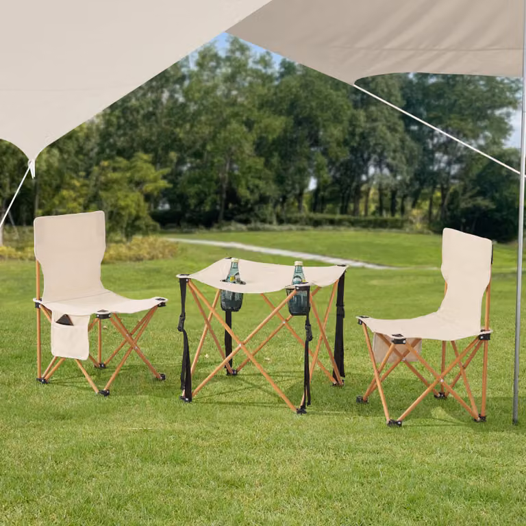Set di mobili da giardino 'Banzi' a 3 pezzi in tessuto beige