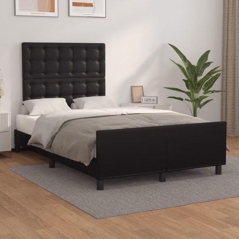 Giroletto senza materasso vidaXL in similpelle nera L/P/H: 120 x 200 x 123 cm