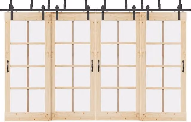 Kit di binari per porte scorrevoli vidaXL in acciaio nero opaco