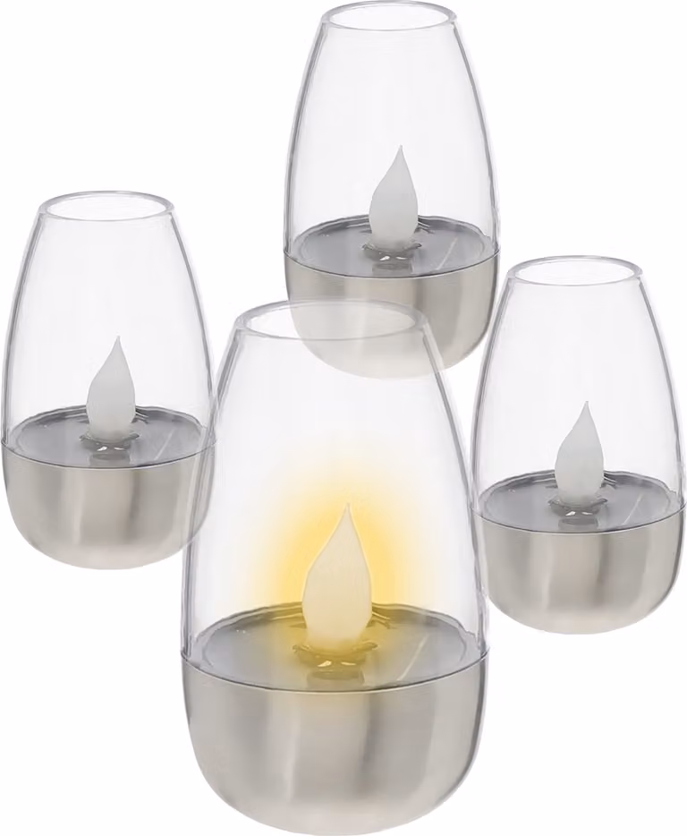 Piccola lampada solare da tavolo - 10 x 6,5 cm / 4 pezzi - Lampada solare da tavolo decorativa