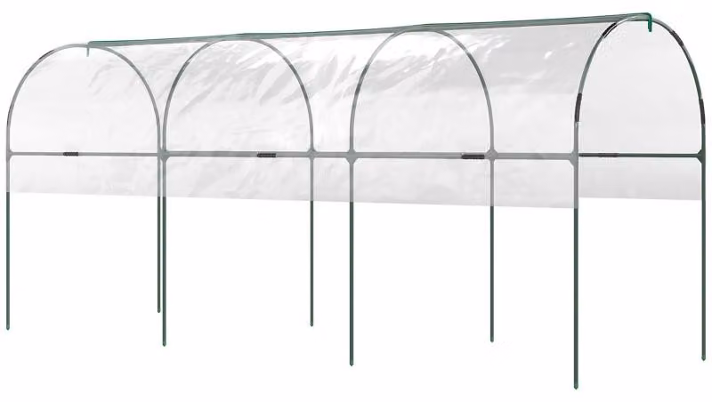 Serra a tunnel Moonbite, dimensioni 400 x 123 x 171 cm, ideale per coltivare pomodori, con 8 picchetti da terra, telo resistente ai raggi UV con rete di rinforzo, acciaio inossidabile, trasparente