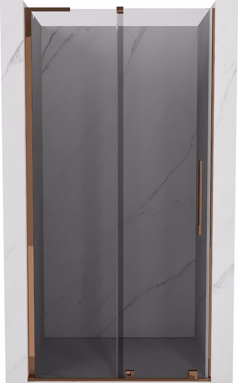 Mexen Velar L porta doccia scorrevole 90 cm, grafite, oro rosa - 871-090-003-41-60