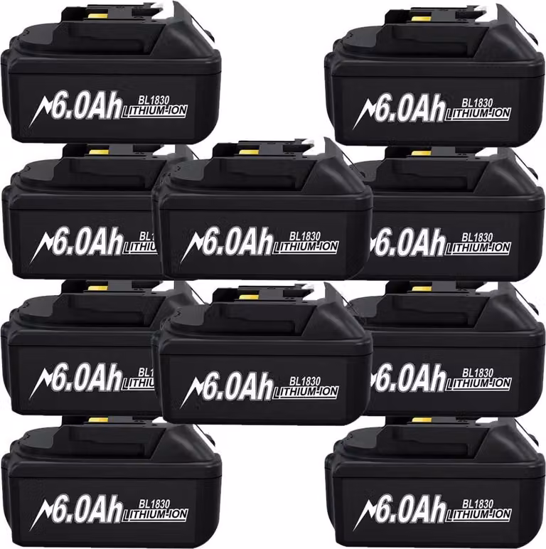 Batteria da 18V compatibile Makita, batteria di ricambio, confezione da 10 pezzi viola, adatta per BL1830/BL1860/BL1890