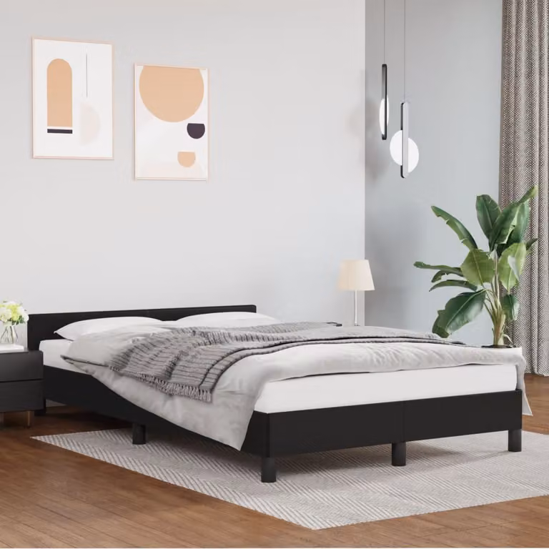vidaXL Giroletto senza Materasso in Similpelle Nero L: 120 cm, P: 200 cm