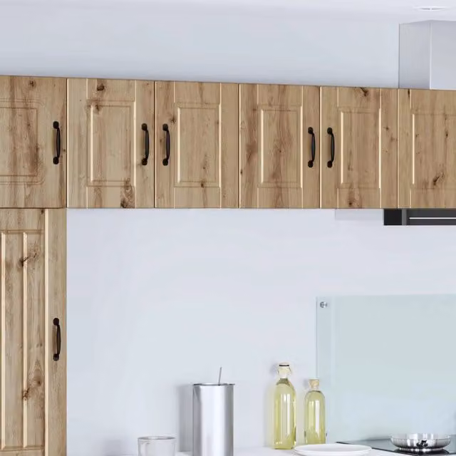 Set di 2 pensili da cucina vidaXL in legno rovere marrone con ante a battente e ripiani interni, L 60 cm x P 31 cm x H 40 cm
