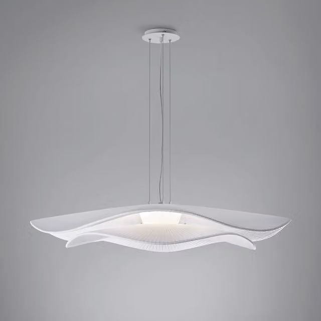 Lampada a sospensione Bover Mediterrània bianca con tecnologia LED dimmerabile e altezza regolabile