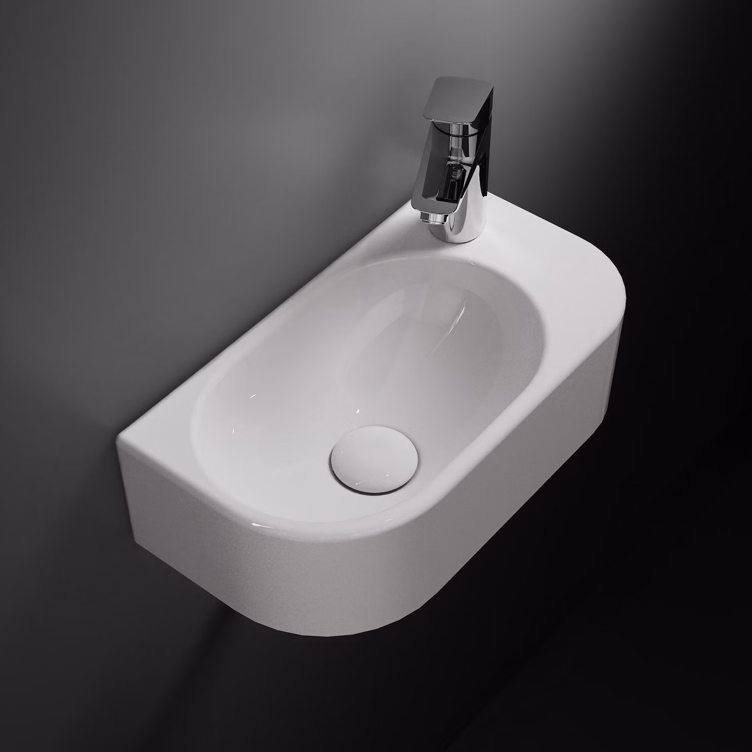 HOROW Lavabo sospeso mini da parete, lavabo da appoggio, vasca lavabo 40,8 x 22,3 x 11 cm con foro per rubinetto