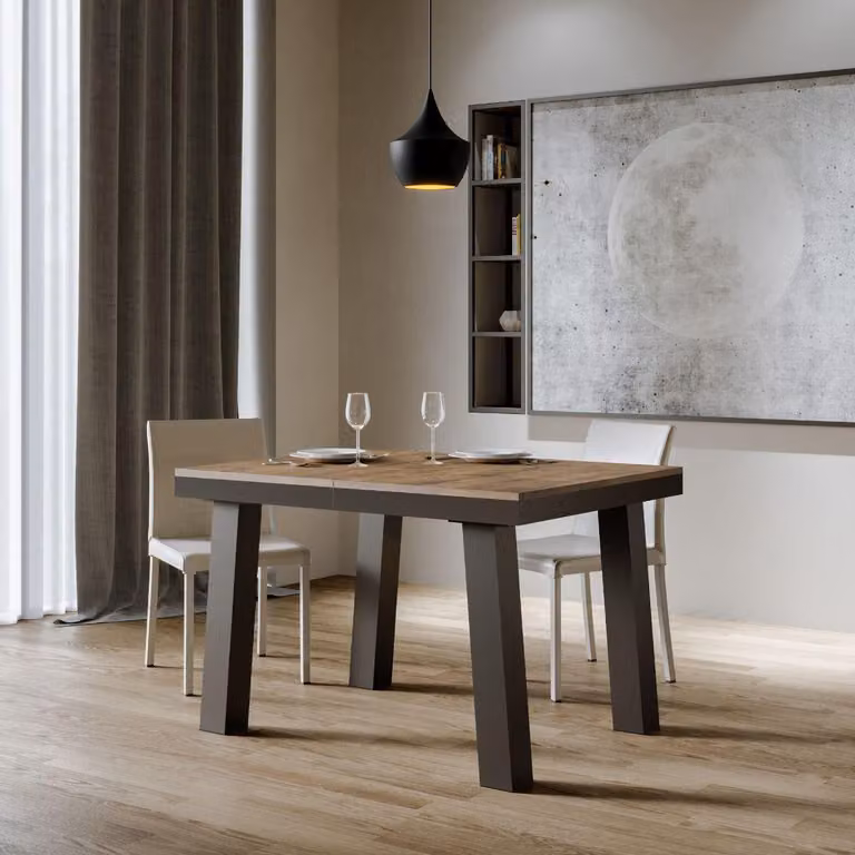 ITAMOBY - Tavolo allungabile 120/380x90 cm Bridge Evolution noce telaio e gambe antracite