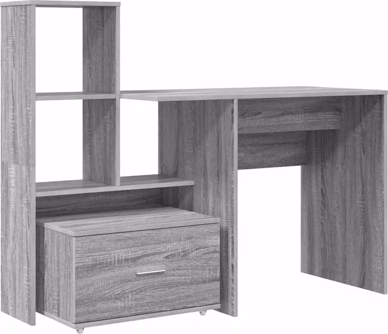 Scrivania Grigio Sonoma 131,5 x 50 x 106,5 cm Legno multistrato