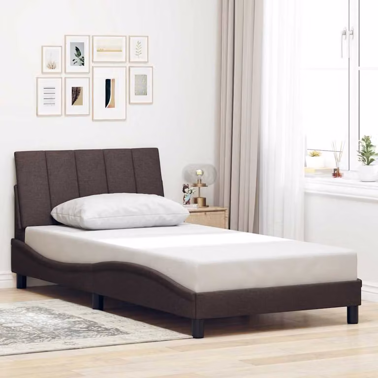 vidaXL Giroletto senza Materasso Hanko Marrone Scuro L/P: 100 x 200 cm