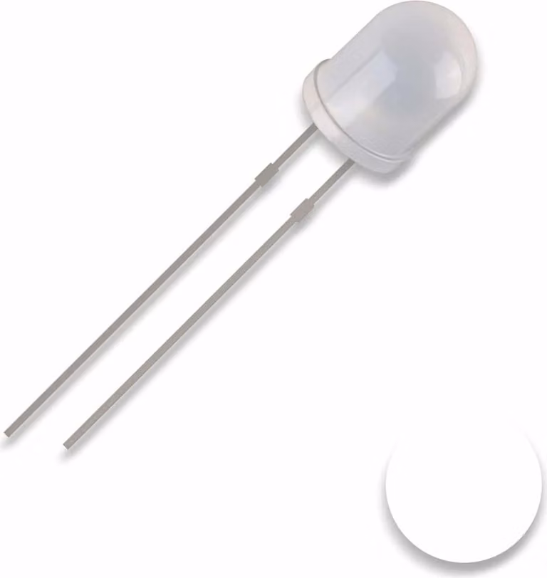 QUADRIOS LED, 3 mm, colore luce: bianco, colore alloggiamento: diffuso, 2500 mcd, 8000 K, 2,54 mm