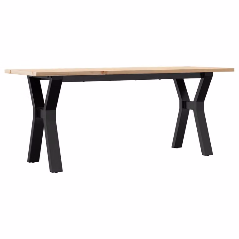 Tavolino Salotto Telaio a Y 110x40x45 cm Legno Pino e Acciaio