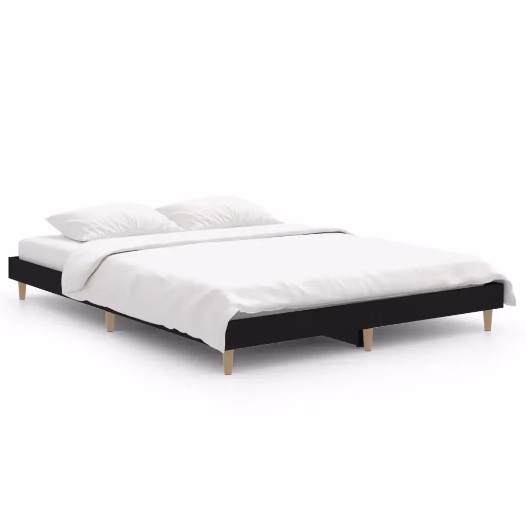 Giroletto nero vidaXL in legno e MDF con doghe fisse L/P: 140 x 190 cm – 2