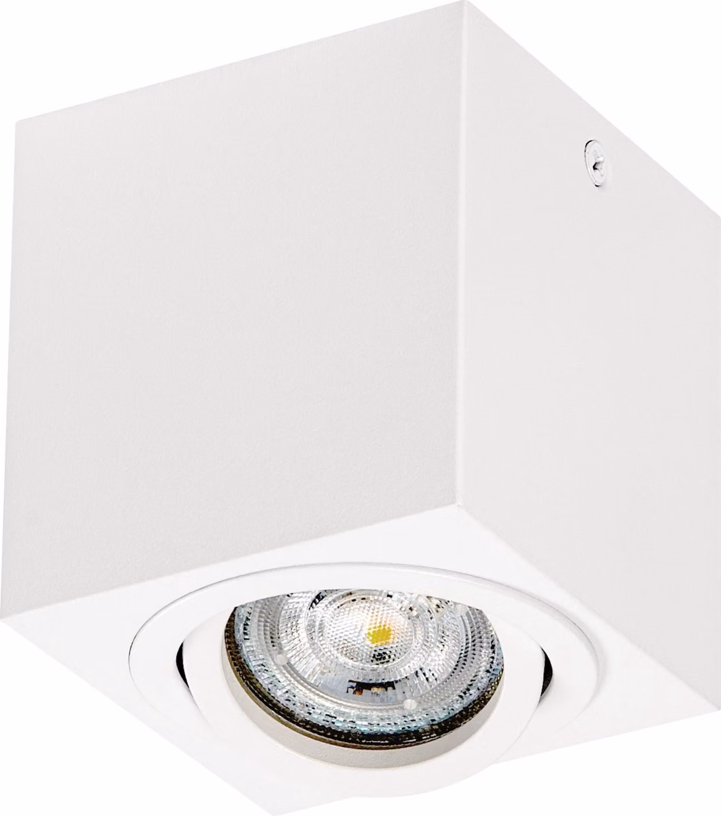 OSRAM Spot Surface Faretto da soffitto quadrato, bianco, con base GU10, può essere dotato di lampada semplice o intelligente, angolo di emissione flessibile, classe di protezione IP20, alloggiamento di alta qualità
