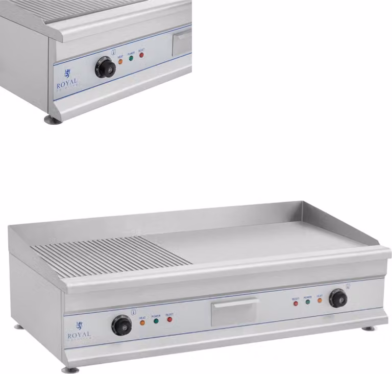 Expondo Royal Catering Doppia piastra elettrica - 100 cm - liscia - 2 x 3.200 W