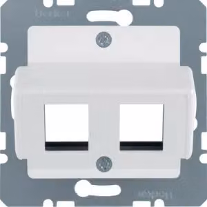 Berker 14631909 Piastra centrale per prese modulari AMP, bianco polo, opaco/vellutato Sistema di piastre centrali