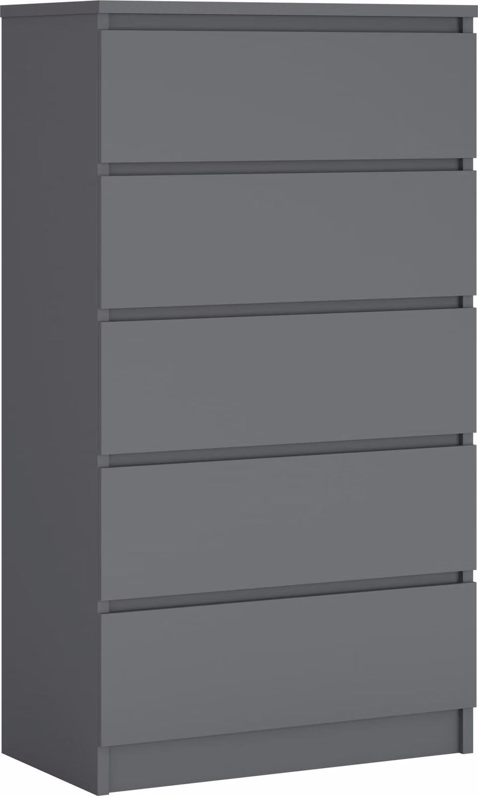 Cassettiera con 5 cassetti, antracite, A: 70 x 125 x 39 cm