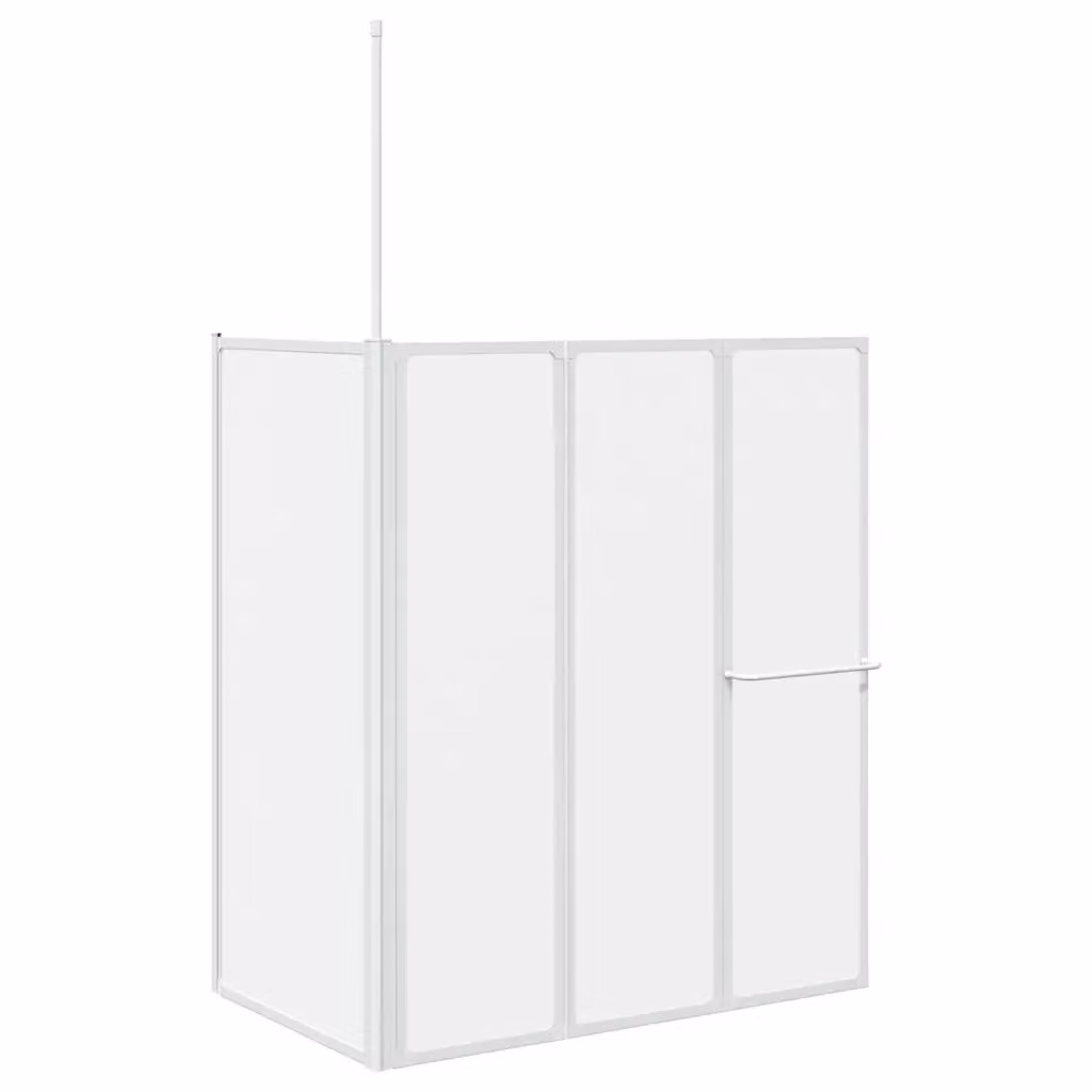 Schermo da Bagno Glassato vidaXL in Alluminio Bianco L/P/H: 120 x 69 x 137 cm – 2