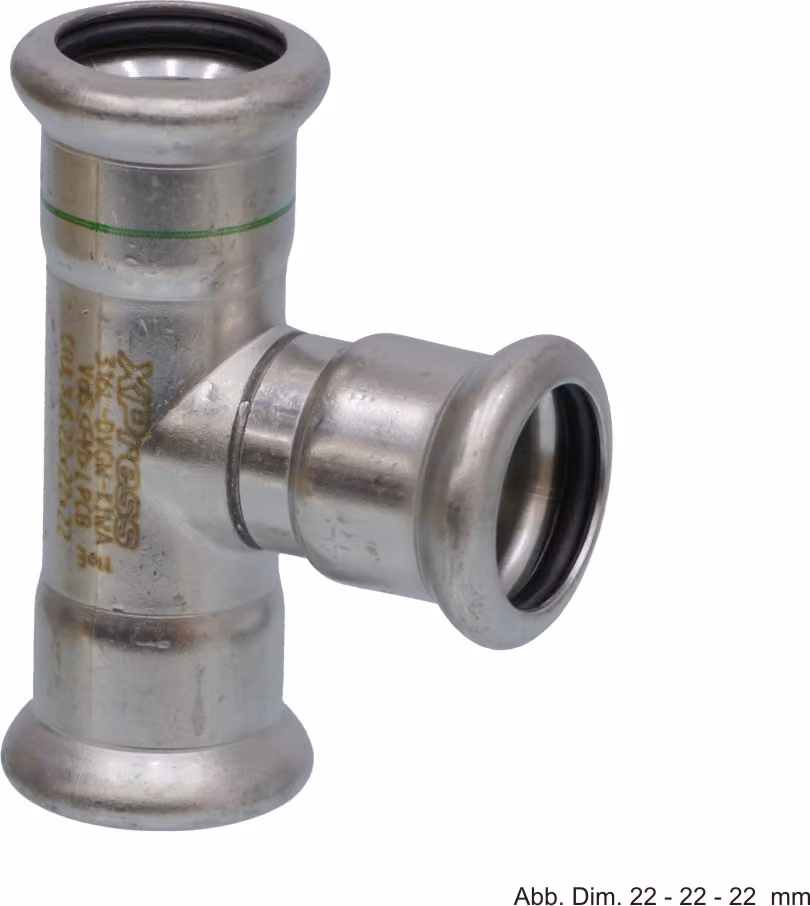 VSH XPress acciaio inox R2714, pezzo a T, 28 mm