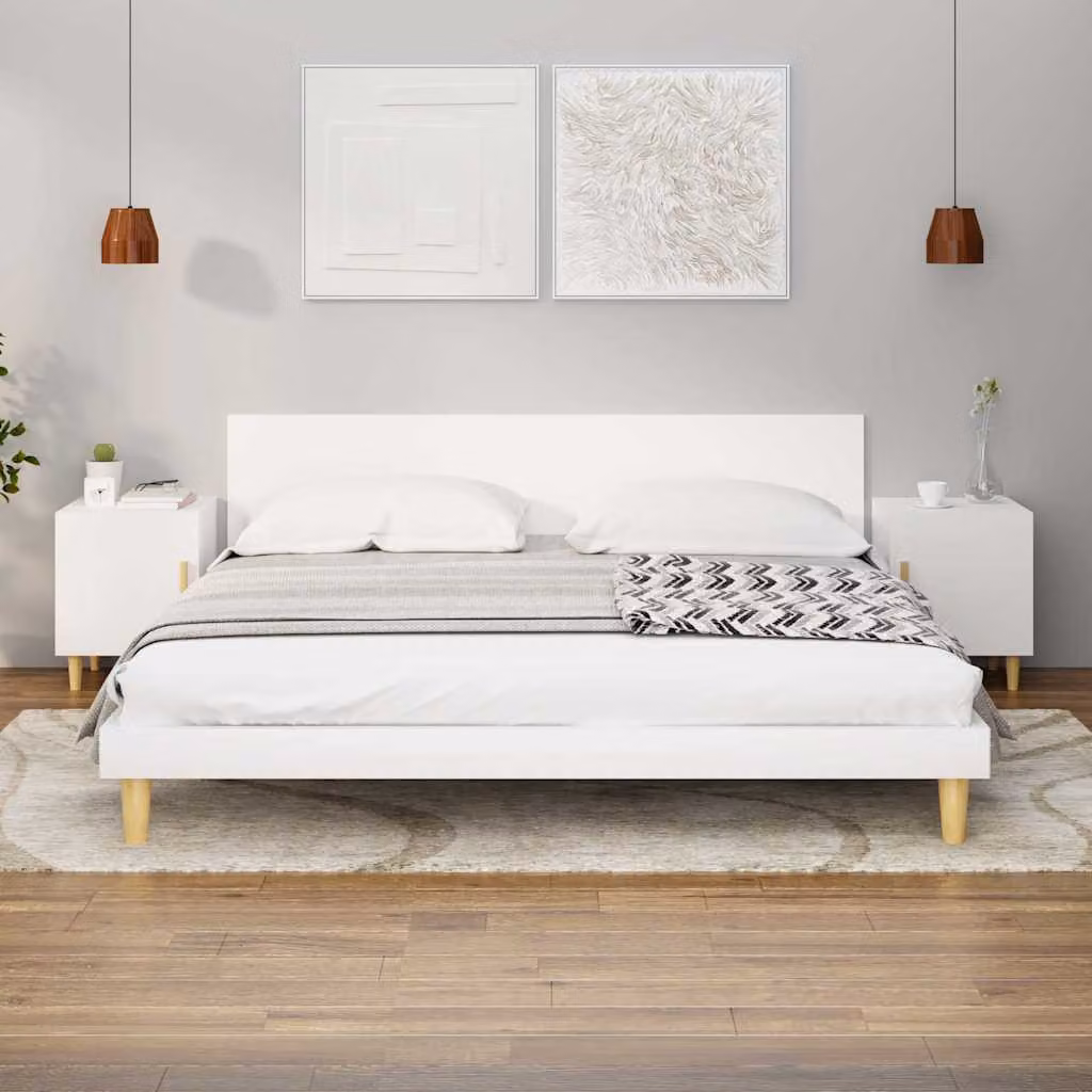 Set di 2 comodini sospesi vidaXL bianchi in legno e MDF per camera da letto