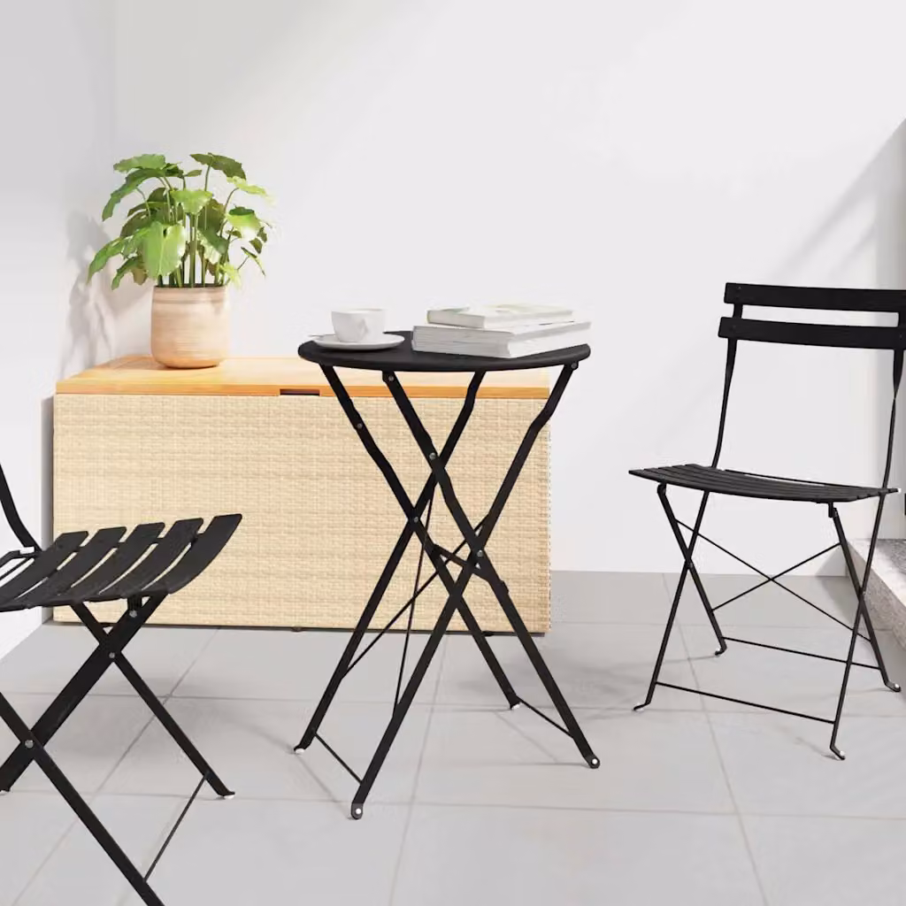 vidaXL Tavolo da bistrot moderno in metallo antracite con piano rotondo pieghevole, Ø 50 cm, H 71 cm