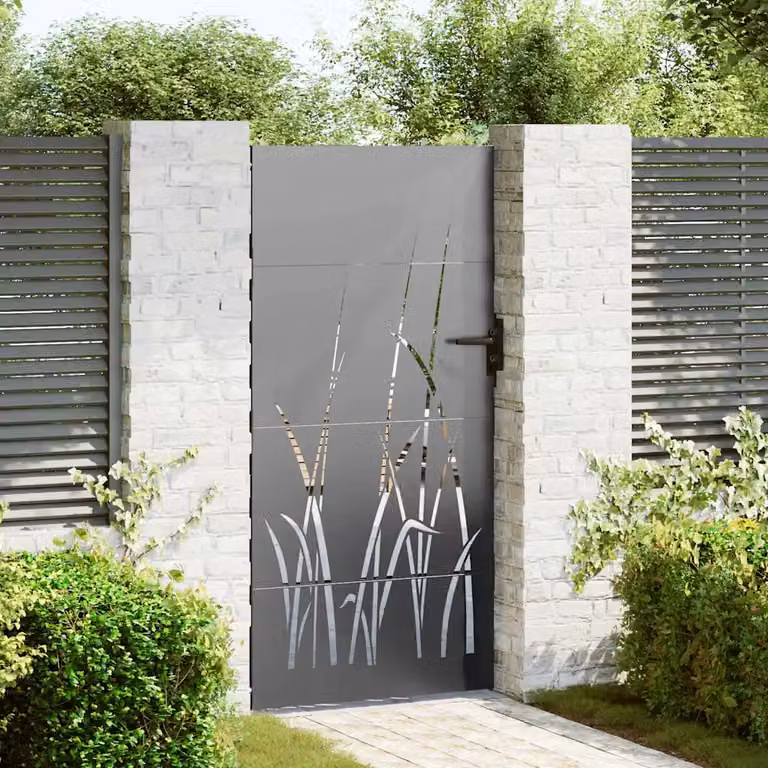 vidaXL Cancello da giardino con blocco Nero 85 x 200 cm