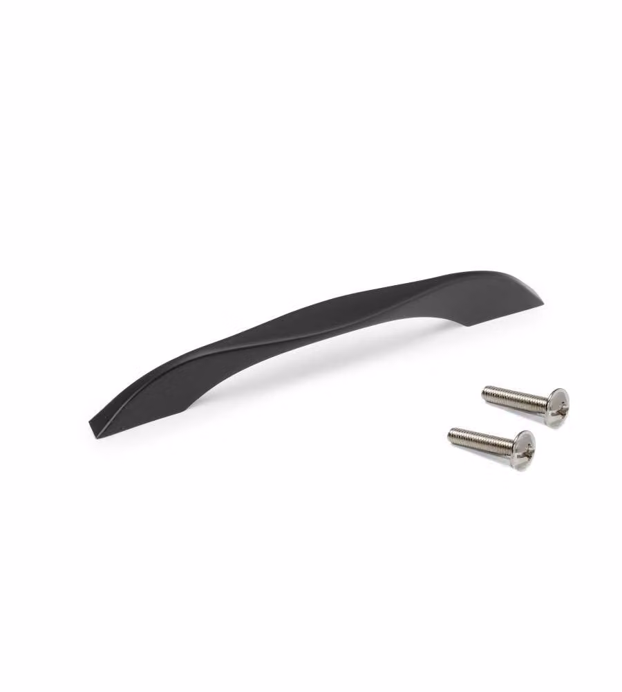 Emuca Maniglia per mobili Varna, L 181 mm, interasse 160 mm, Verniciato nero, Zamato