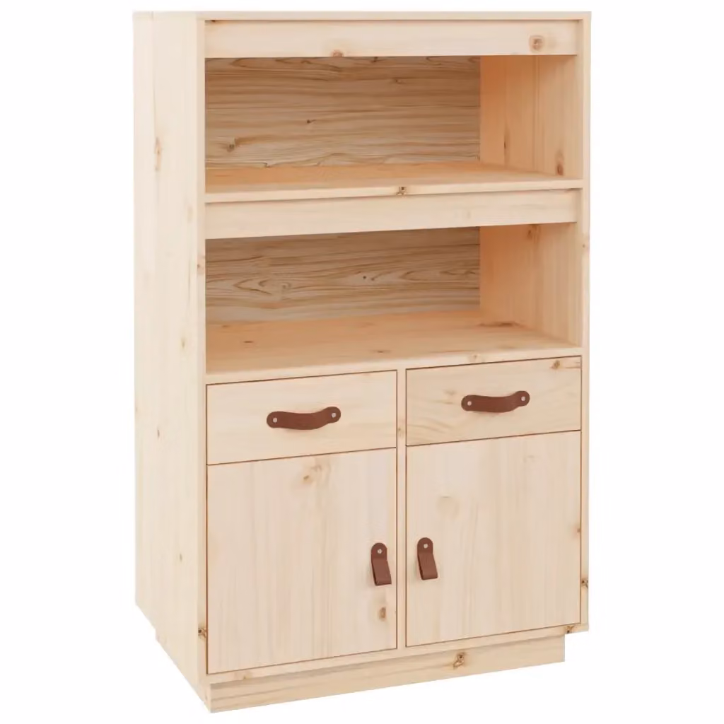 Credenza vidaXL in legno di pino naturale per sala da pranzo, L: 67 cm, P: 40 cm, H: 108,5 cm – 2