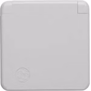 Presa Berker 4211 SCHUKO con placca di copertura e sportello ribaltabile, grigio lucido, incasso a filo, IP44