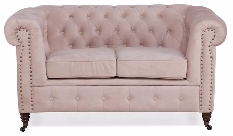 Luxus 2 Sitzer Couch Polster Sofa Textil Stoff Couchen Garnitur Chesterfield