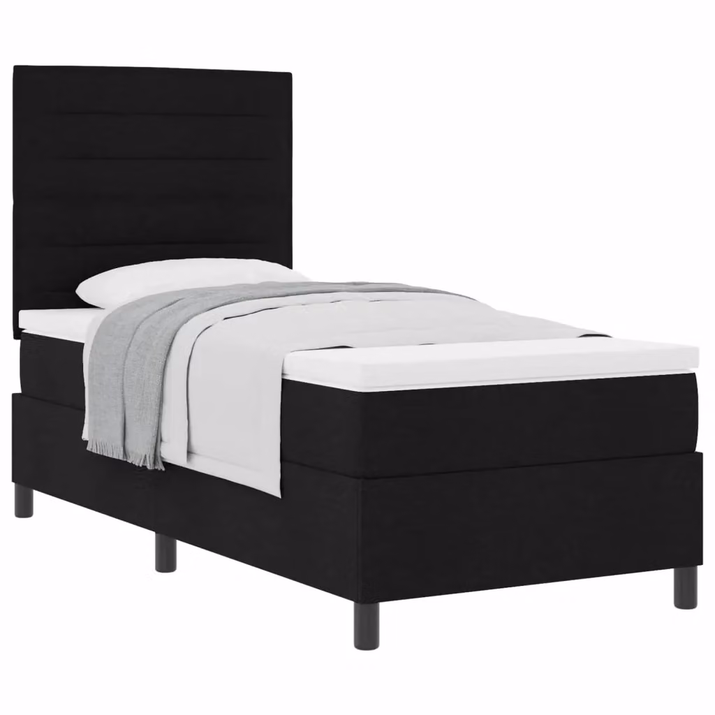 Letto a molle con materasso vidaXL in tessuto nero L/P: 80 x 200 cm – 2