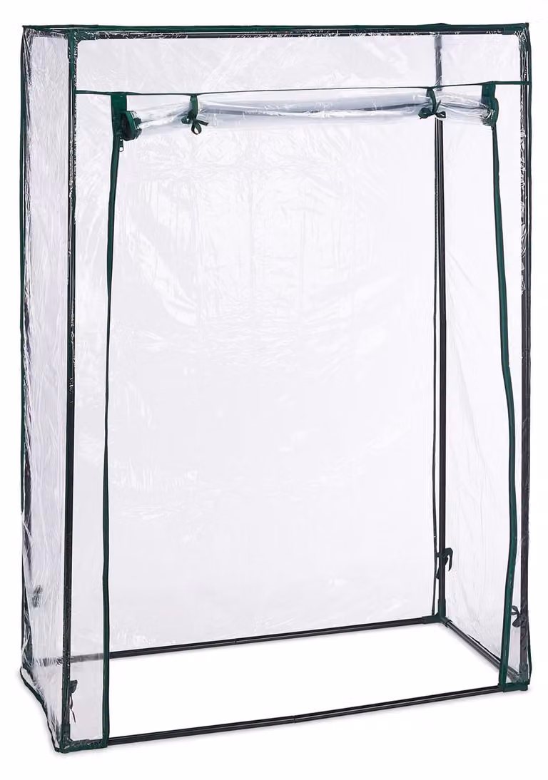 Serra per pomodori Relaxdays, acciaio e telo in PVC, dimensioni: 150 x 100 x 50 cm, serra in telo per giardino e balcone, trasparente