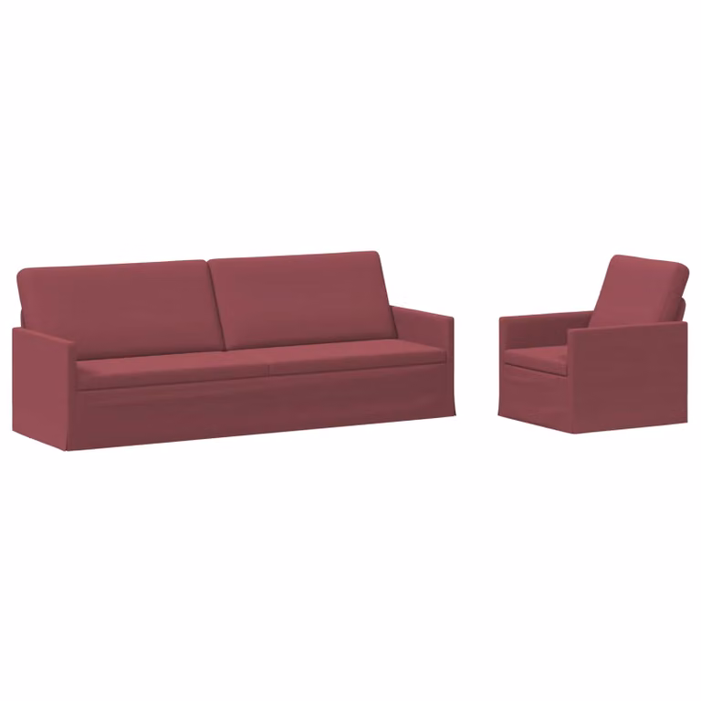 Set di 2 divani moderni vidaXL in tessuto rosso con struttura in metallo per il tuo soggiorno