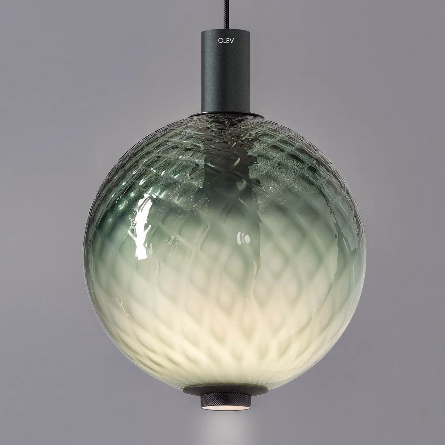 OLEV Lampada a sospensione in vetro Beam Stick Nuance Balloton, dimmerabile, Verde, Soggiorno / Sala da pranzo, Vetro, Design, Lampada a sospensione